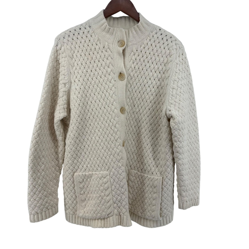 J. Jill‎ Basketweave Cardigan Sweater M